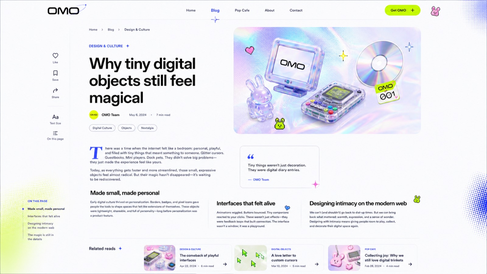 Blog / article OMO 2.0 design reference