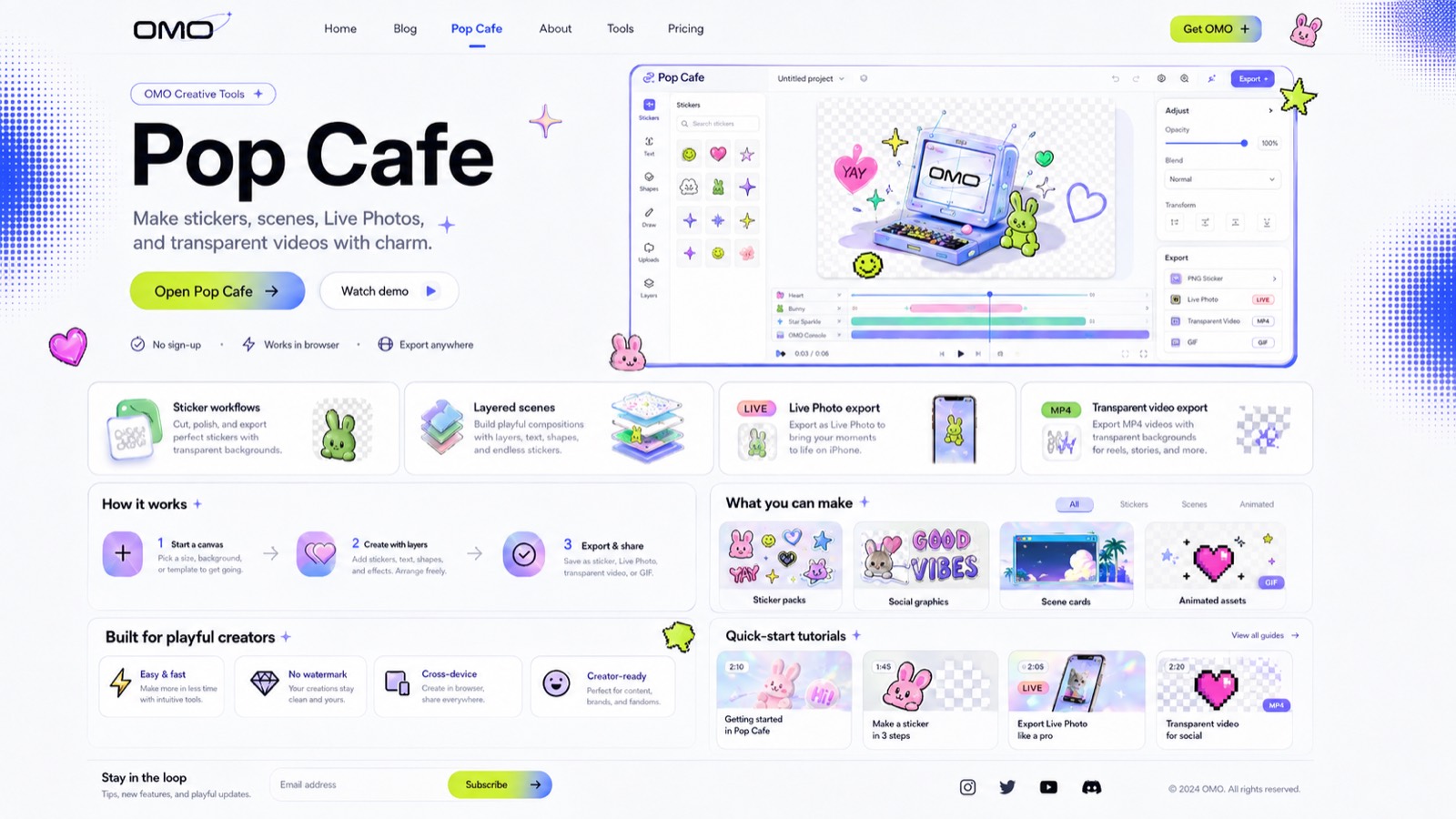 Pop Cafe / product OMO 2.0 design reference